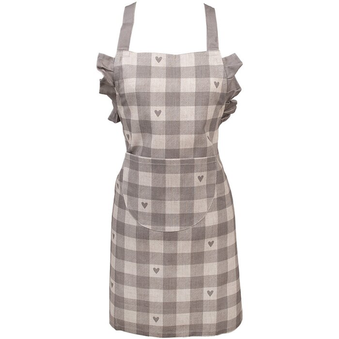 Clayre & Eef LVT41KG Delantal Infantil Estilo Campestre Beige Gris 56x48 cm