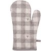 Clayre & Eef LVT44G Guante de horno Beige Gris 18x30 cm Algodón estilo country