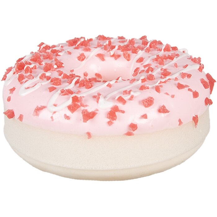 Clayre & Eef 65981 Decoración Donut Rosa Ø 8x3 cm Plástico