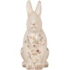 Clayre & Eef 6CE1958L Cerámica Decorativa Conejo 16x12x28 cm Beige Rosa