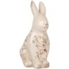 Clayre & Eef 6CE1958L Cerámica Decorativa Conejo 16x12x28 cm Beige Rosa