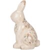 Clayre & Eef 6CE1958L Cerámica Decorativa Conejo 16x12x28 cm Beige Rosa