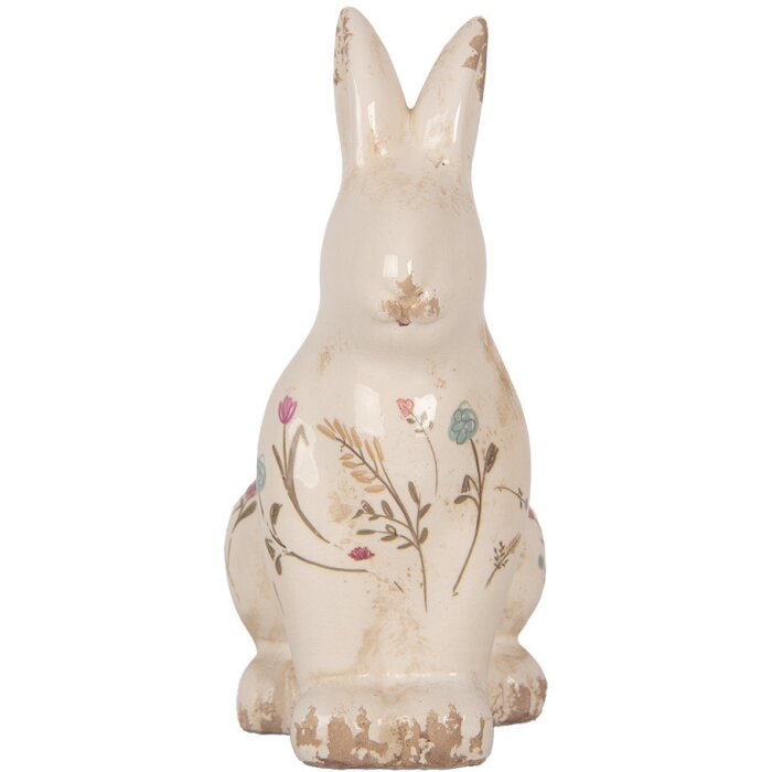 Clayre & Eef 6CE1958M Conejo Decorativo Cerámica Beige Rosa 13x10x21 cm