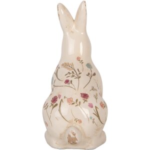 Clayre & Eef 6CE1958M Conejo Decorativo Cerámica Beige Rosa 13x10x21 cm