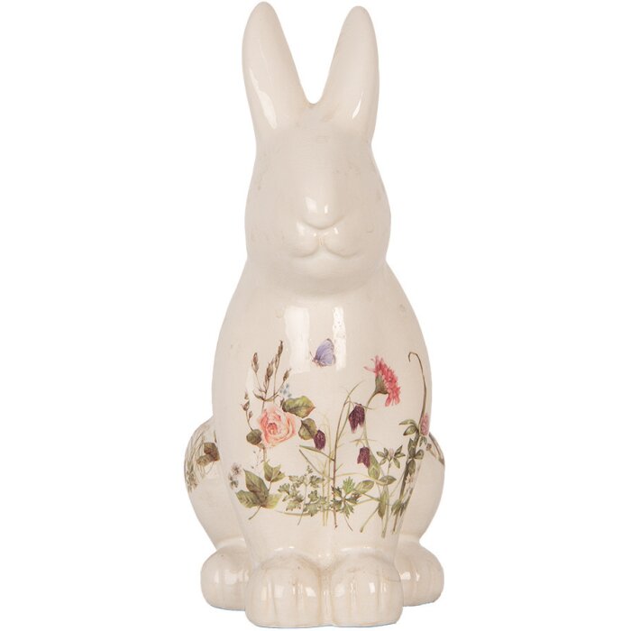 Clayre & Eef 6CE1959L Conejo Decorativo Beige Rosa 16x12x28 cm
