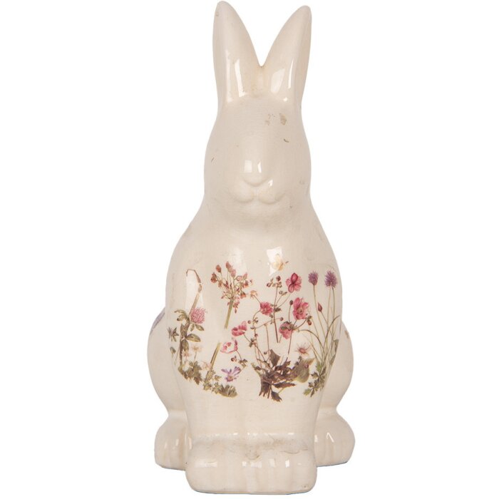 Clayre & Eef 6CE1959M Conejo Decorativo Cerámica Beige Rosa 13x10x21 cm