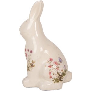 Clayre & Eef 6CE1959M Conejo Decorativo Cerámica Beige Rosa 13x10x21 cm