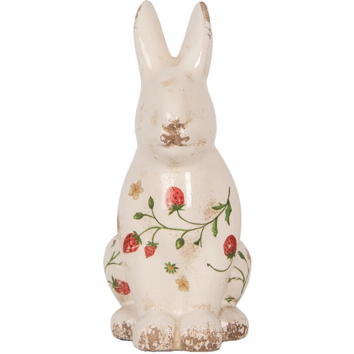 Clayre & Eef 6CE1960L Conejo Decorativo Beige Rojo 16x12x28 cm