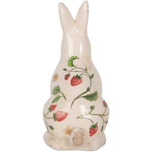 Clayre & Eef 6CE1960M Conejo Decorativo Cerámica Beige Rojo 13x10x21 cm