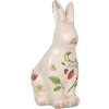 Clayre & Eef 6CE1960M Conejo Decorativo Cerámica Beige Rojo 13x10x21 cm
