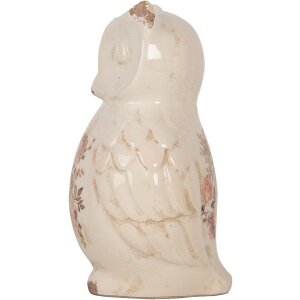 Clayre & Eef 6CE1961L Búho Decorativo Cerámica Beige Rosa 13x12x22 cm