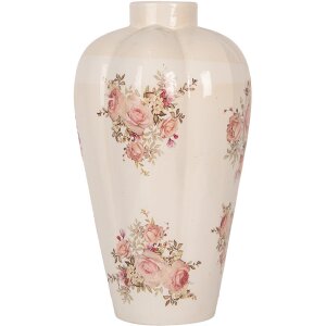 Clayre & Eef 6CE1963L Jarrón Beige Rosa...