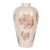 Clayre & Eef 6CE1963L Jarrón Beige Rosa Ø24x40 cm Cerámica Estilo Campestre