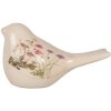 Clayre & Eef Decoración Pájaro Beige Rosa 16x7x9 cm Cerámica Estilo Country
