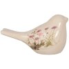 Clayre & Eef Decoración Pájaro Beige Rosa 16x7x9 cm Cerámica Estilo Country