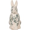 Clayre & Eef 6CE1955L Conejo Decorativo Cerámica Beige Verde 16x12x28 cm