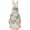 Clayre & Eef 6CE1955M Conejo Decorativo Beige Verde Motivo Floral 13x10x21 cm