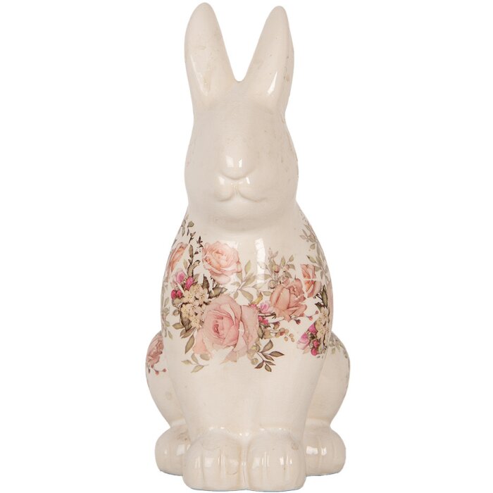 Clayre & Eef 6CE1956L Conejo Decorativo Beige Rosa 16x12x28 cm