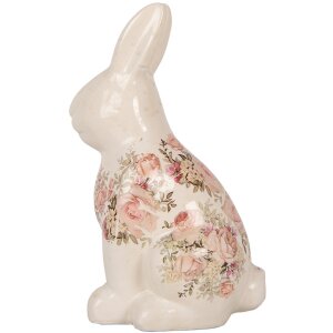Clayre & Eef 6CE1956L Conejo Decorativo Beige Rosa 16x12x28 cm
