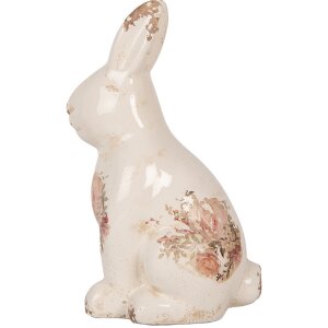 Clayre & Eef 6CE1957M Conejo Decorativo Beige Rosa 13x10x21 cm Cerámica