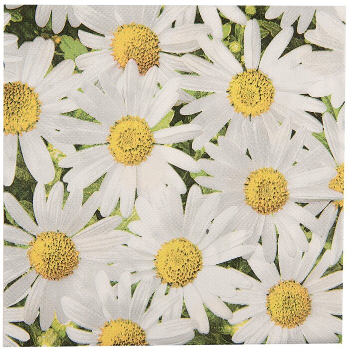 Clayre & Eef 73076 Servilletas de papel margaritas 33x33 cm 20 piezas