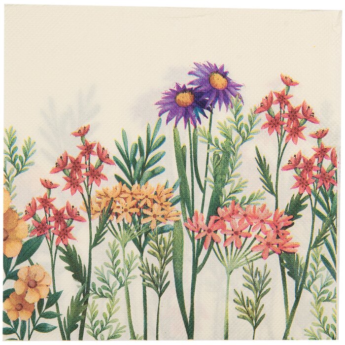 Clayre & Eef 73079 Servilletas de Papel Beige Rosa 33x33 cm 20 piezas estilo country