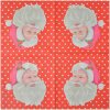 Clayre & Eef 73080 Servilletas de Papel Motivo Papá Noel Rojo Blanco 33x33 cm 20 piezas