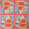 Clayre & Eef 73083 Servilletas de Papel 33x33 cm Azul Rojo Diseño Nostálgico