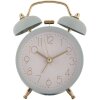 Clayre & Eef 6AC0034BL Reloj Despertador Azul Oro 10x6x12 cm Reloj Analógico