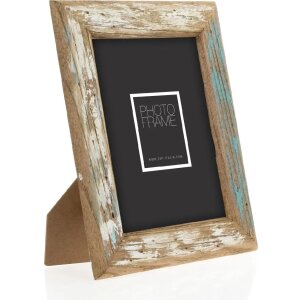 ZEP Marco de madera Martigny Vintage Marrón Azul 13x18 cm 15x20 cm Aspecto desgastado