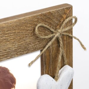 ZEP portarretratos de madera Lille marrón blanco 10x15 13x18 15x20 cm decoración corazón