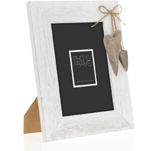 ZEP portarretratos de madera Lille marrón blanco 10x15 13x18 15x20 cm decoración corazón