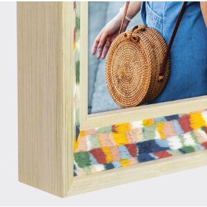 ZEP marco de madera Bahia tela look madera cristal transparente 10x15 13x18 15x20 cm