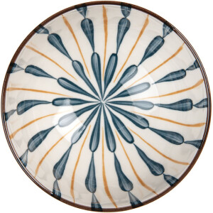 Clayre & Eef 6CEBO0080 Tazón sopero Cerámica Blanco Azul Ø 11x6 cm 200 ml