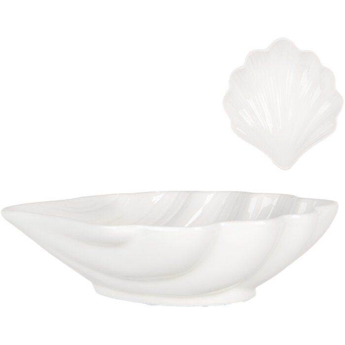 Clayre & Eef 6CEBO0175 Bol Cerámica Blanco Estilo Campestre 16x15x4 cm