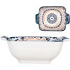 Clayre & Eef 6CEBO0185 Cuenco Cerámica Blanco Azul 11x8x4 cm 75 ml