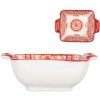 Clayre & Eef 6CEBO0186 Bol Cerámica Blanco Rojo 11x8x4 cm 75 ml