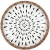 Clayre & Eef 6CEDP0167 Plato Cerámica Blanco Marrón Bohemia Ø 21x3 cm