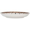 Clayre & Eef 6CEDP0167 Plato Cerámica Blanco Marrón Bohemia Ø 21x3 cm