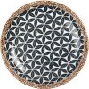 Clayre & Eef 6CEDP0168 Plato Ø 21 cm cerámica diseño boho blanco-negro