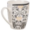 Clayre & Eef 6CEMU0165 Taza Blanco Negro Estampado 300 ml Cerámica Bohemia