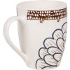 Clayre & Eef 6CEMU0169 Taza Blanco Marrón 12x8x10 cm 300 ml Estilo Boho