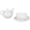 Clayre & Eef 6CETEFO0001 Juego de Té para Uno Cerámica Blanca Estilo Campestre 350ml 250ml