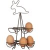 Clayre & Eef 6Y5700 Huevera Hierro Marrón Ø 17x28 cm Estilo Campestre
