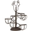 Clayre & Eef 6Y5701 Portahuevos Hierro Marrón Estilo Campestre Ø 17x23 cm