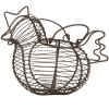 Clayre & Eef 6Y5702 Cesta Pollo Estilo Campestre Marrón Hierro 23x14x17 cm