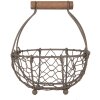 Clayre & Eef 6Y5705 Cesta Marrón Ø 14x7/17 cm Hierro estilo rústico