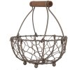 Clayre & Eef 6Y5705 Cesta Marrón Ø 14x7/17 cm Hierro estilo rústico
