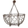 Clayre & Eef 6Y5705 Cesta Marrón Ø 14x7/17 cm Hierro estilo rústico