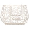 Clayre & Eef 6Y5711 Cesta Hierro Blanco 24x14x16/28 cm Estilo rústico
